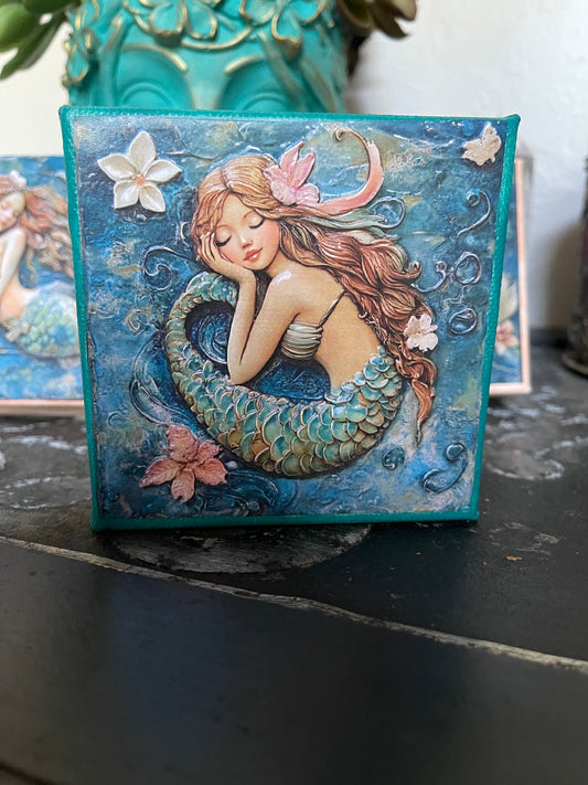 Vintage Look Mermaid Block Trio, Bodhi Home Decor