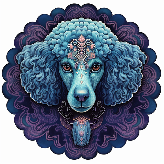 Indigo Poodle Wall Decor, Silver Movement Charm, Bodhi Pets