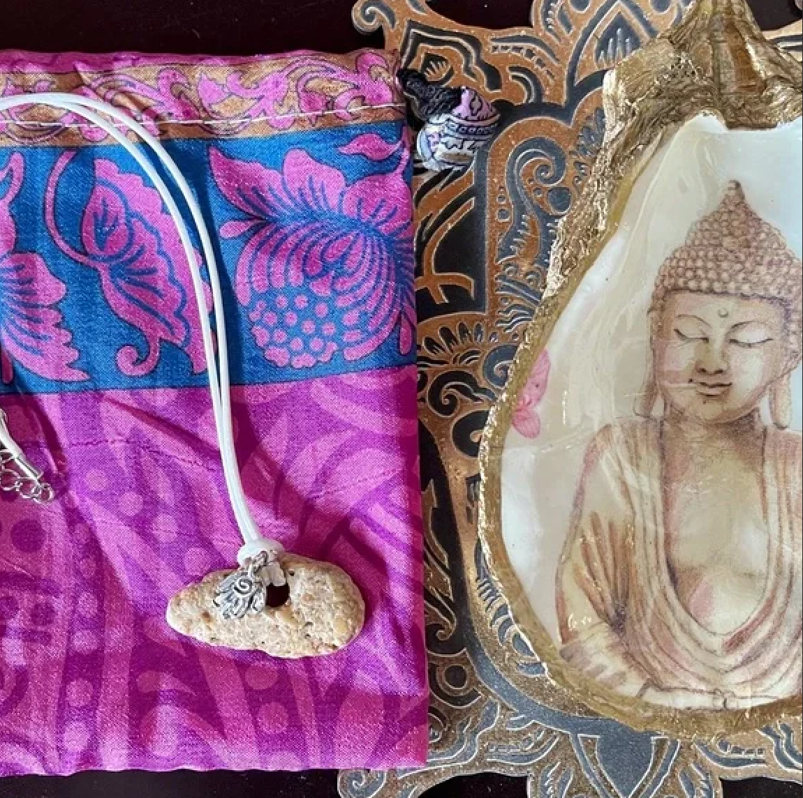Artisan Silver Dream Charm Stone Pendant, Bodhi Jewelry