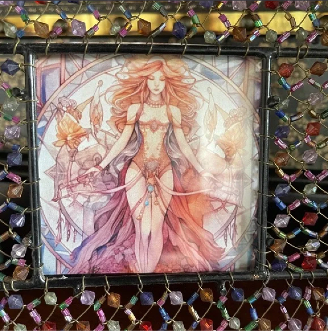 Unique Beaded Framed Goddess, Bodhi Home Decor