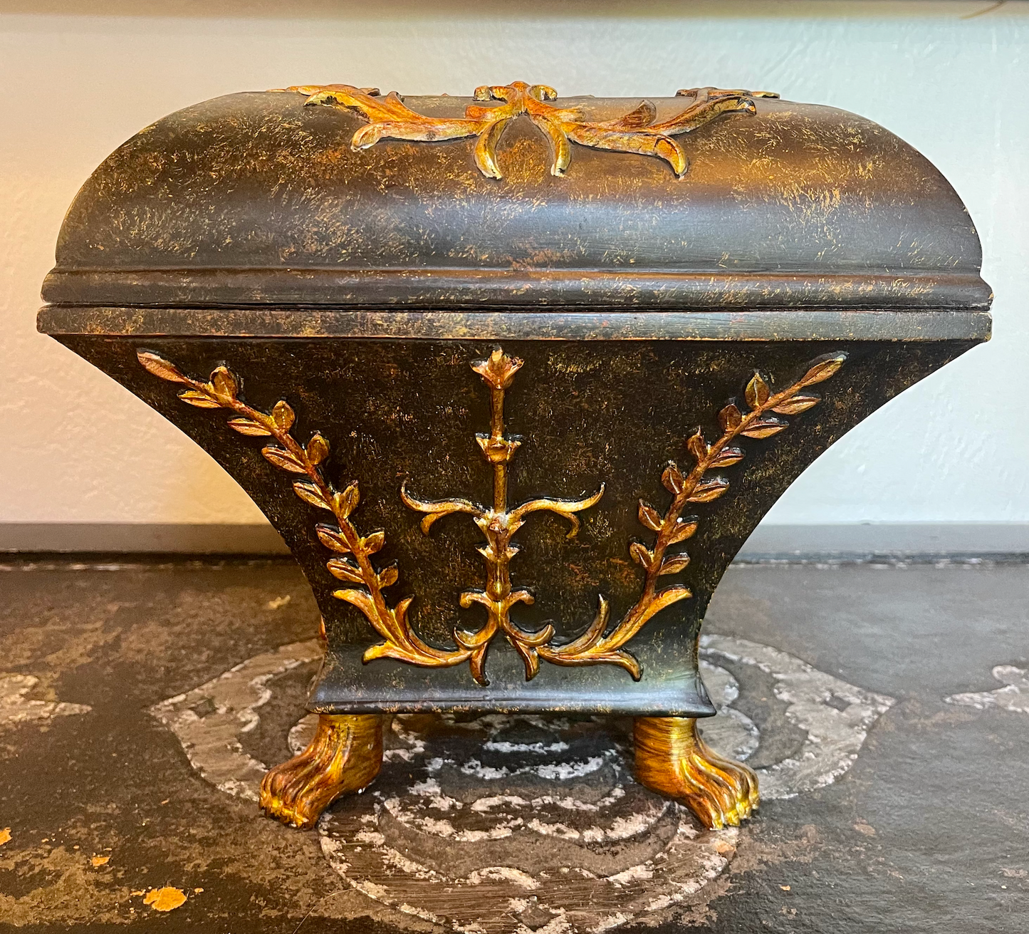 Magical Footed Altar Box, Vintage Footed Box, Bodhi Vintage