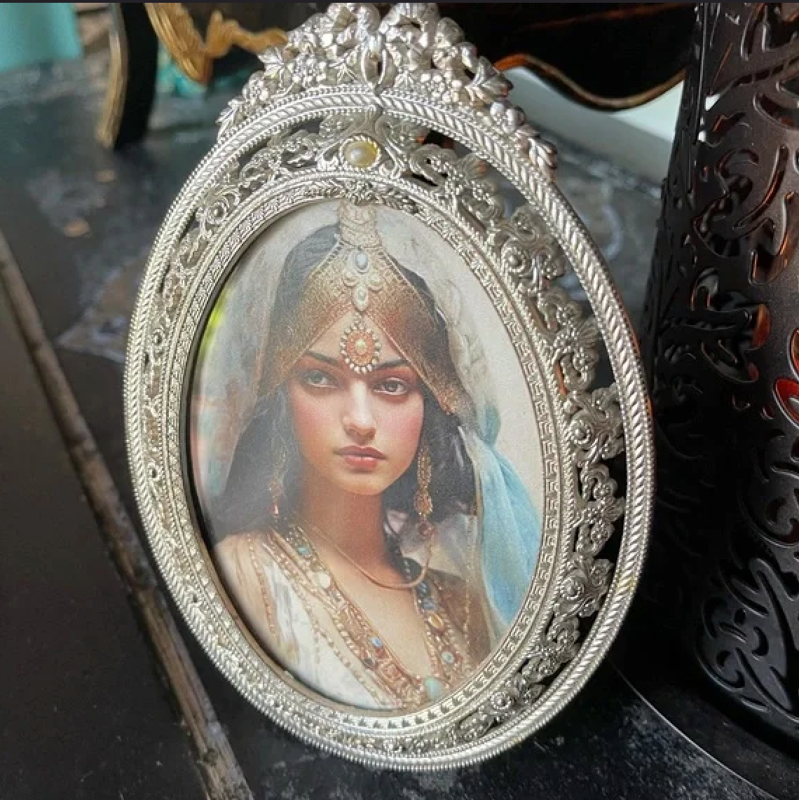 Vintage Frame with Original Artwork Mystical Goddess, Bodhi Home Decor