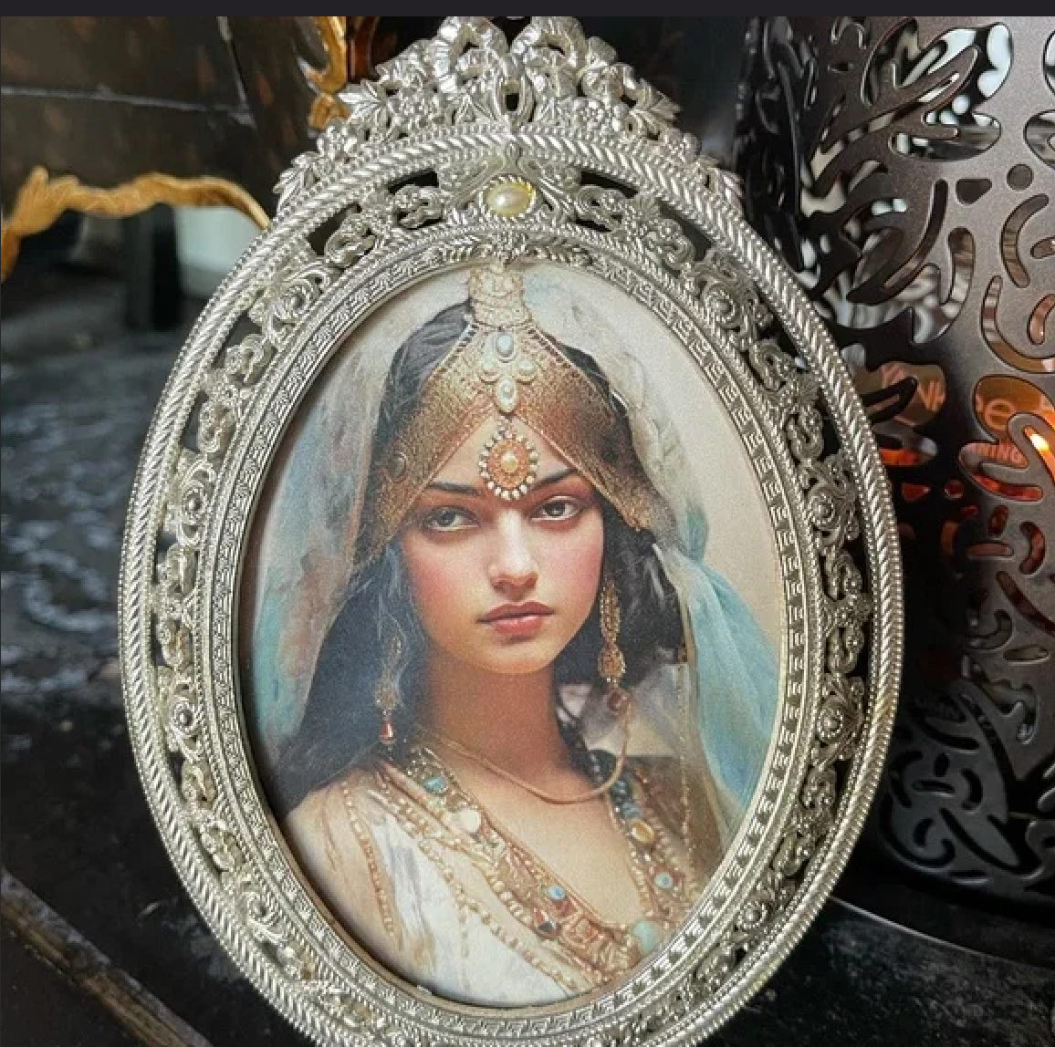 Vintage Frame with Original Artwork Mystical Goddess, Bodhi Home Decor