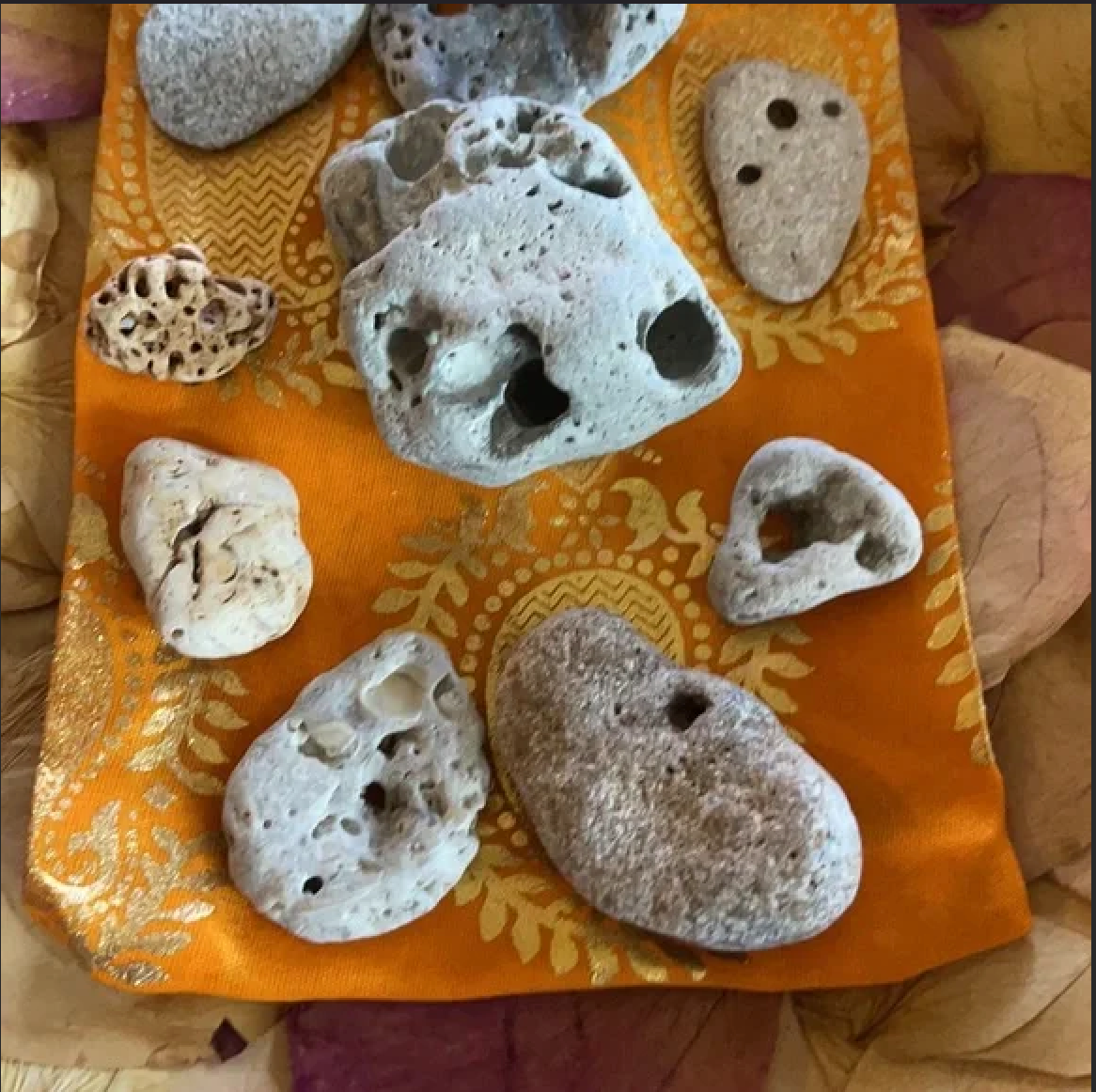 Lot of Hag Stones, Beach Stones, Good Luck Water Amulet, Bodhi Gifts
