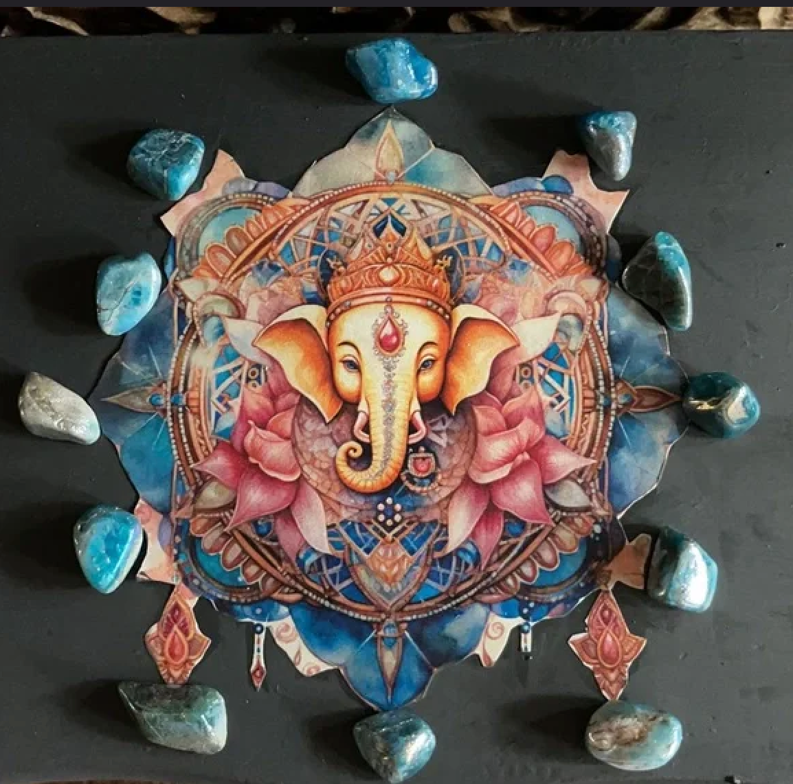 Lovecycled Ring Box, Ganesha Crystal Grid, Bodhi Home Decor