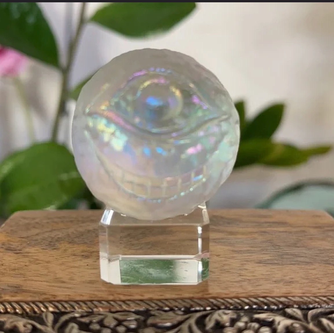 Funky Rainbow Aura Sphere With Stand