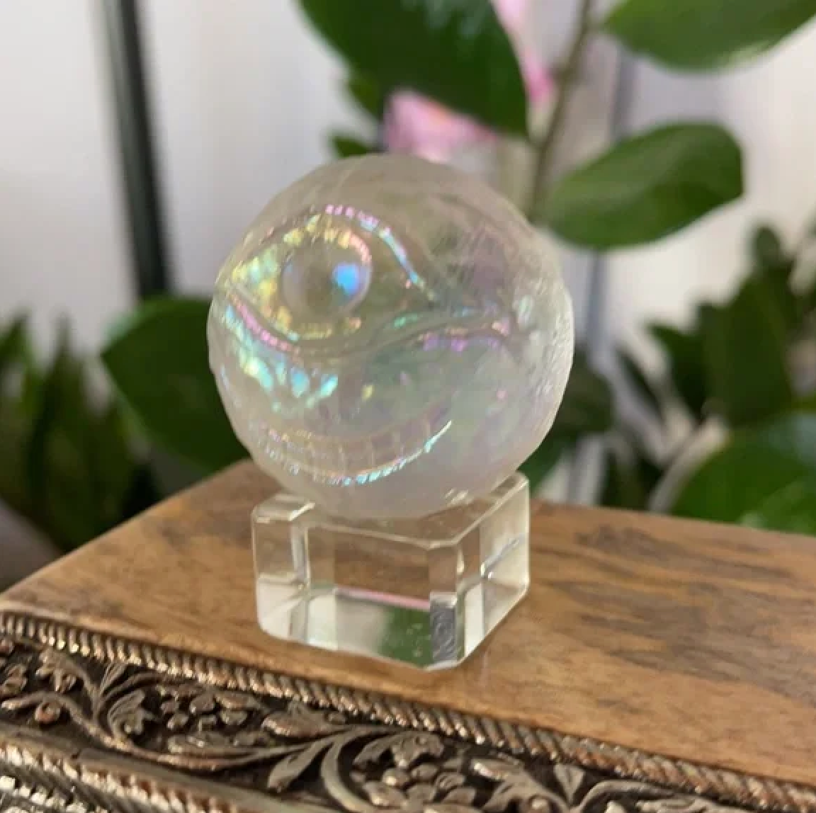 Funky Rainbow Aura Sphere With Stand