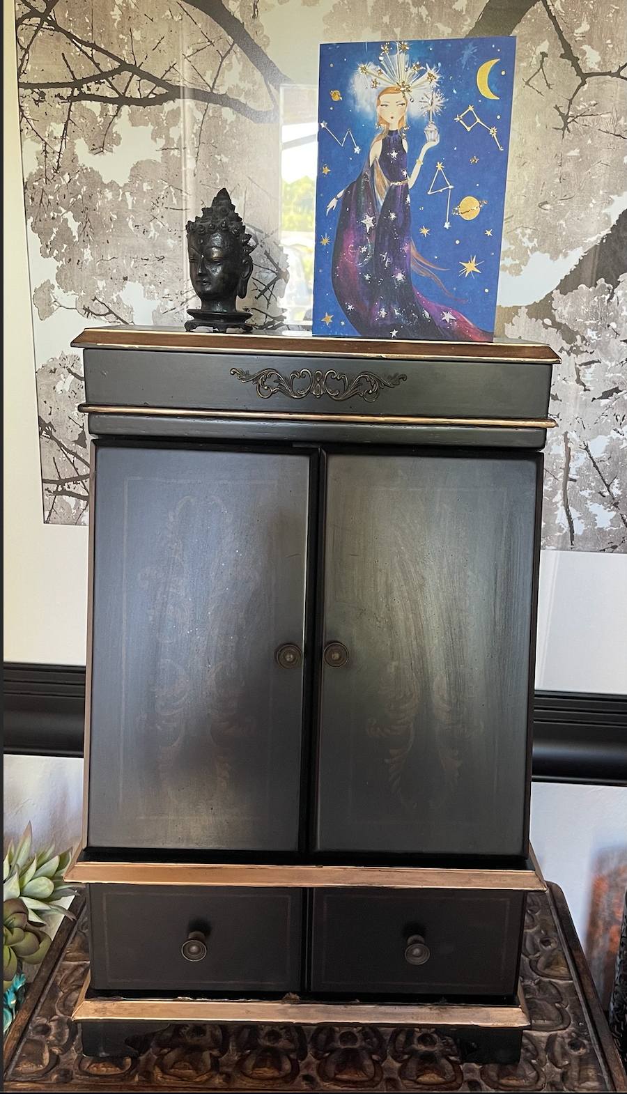 Practical Magic Large Oddities Cabinet, Vintage Jewelry Storage, Bodhi Vintage