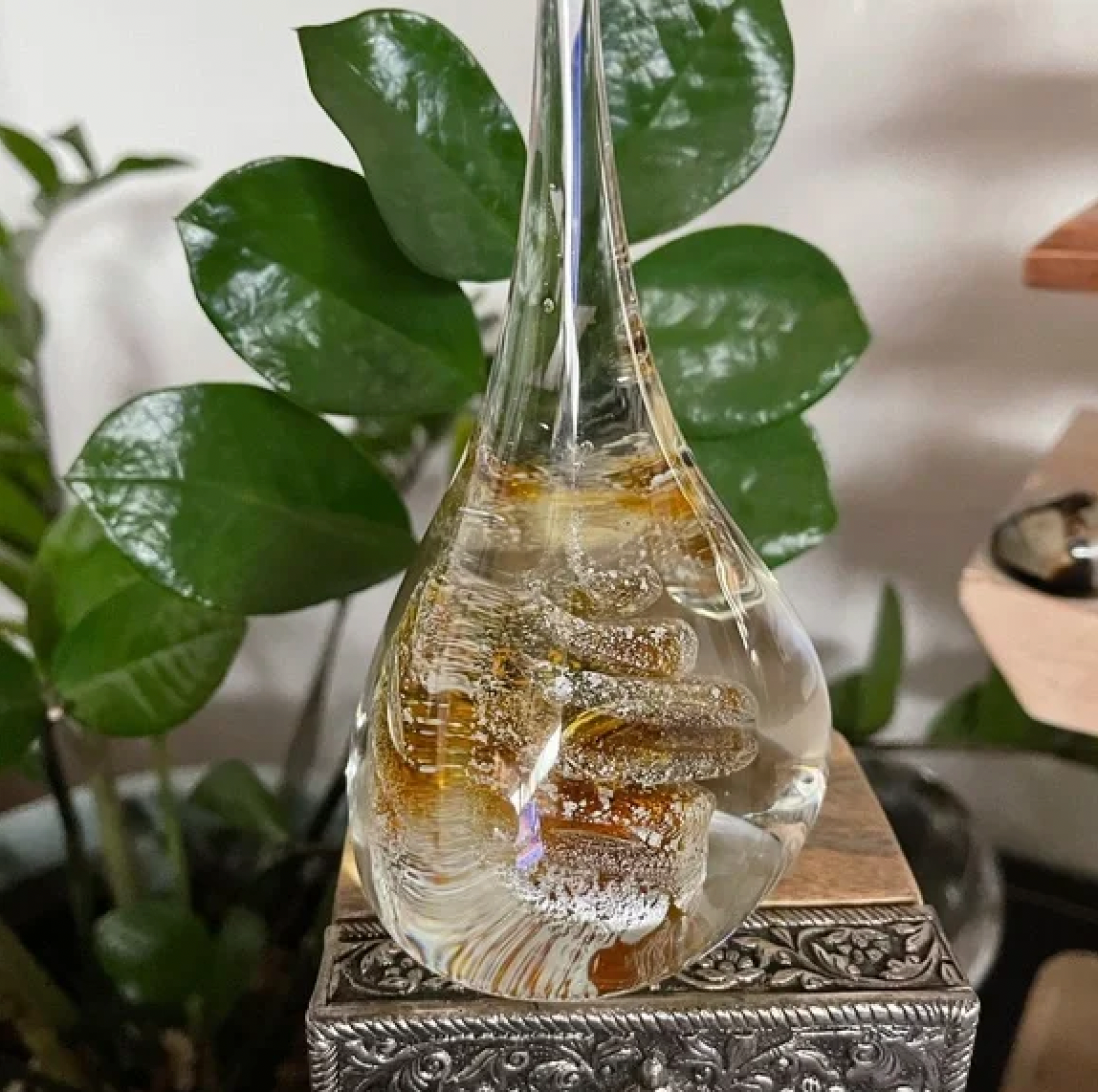 Gorgeous Glass with Amber Swirl Vintage Paperweight, Bodhi Vintage