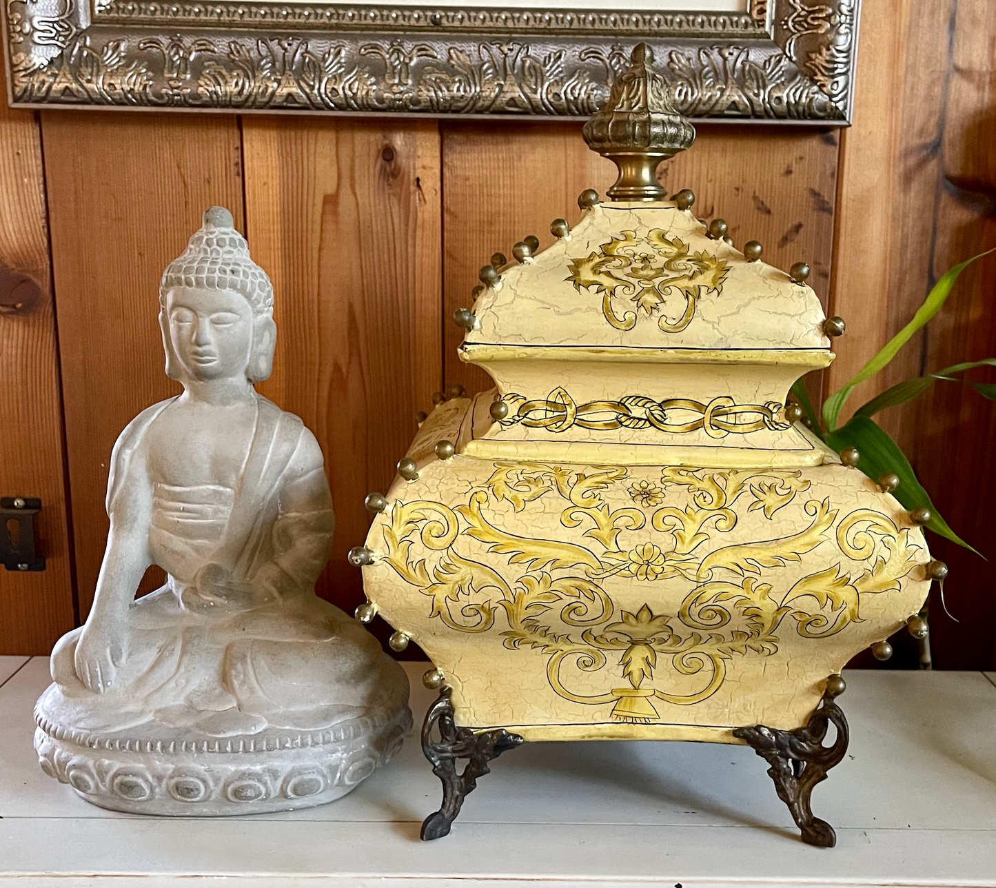 Gorgeous Large Lidded Mystical Box, French Country, Bodhi Vintage
