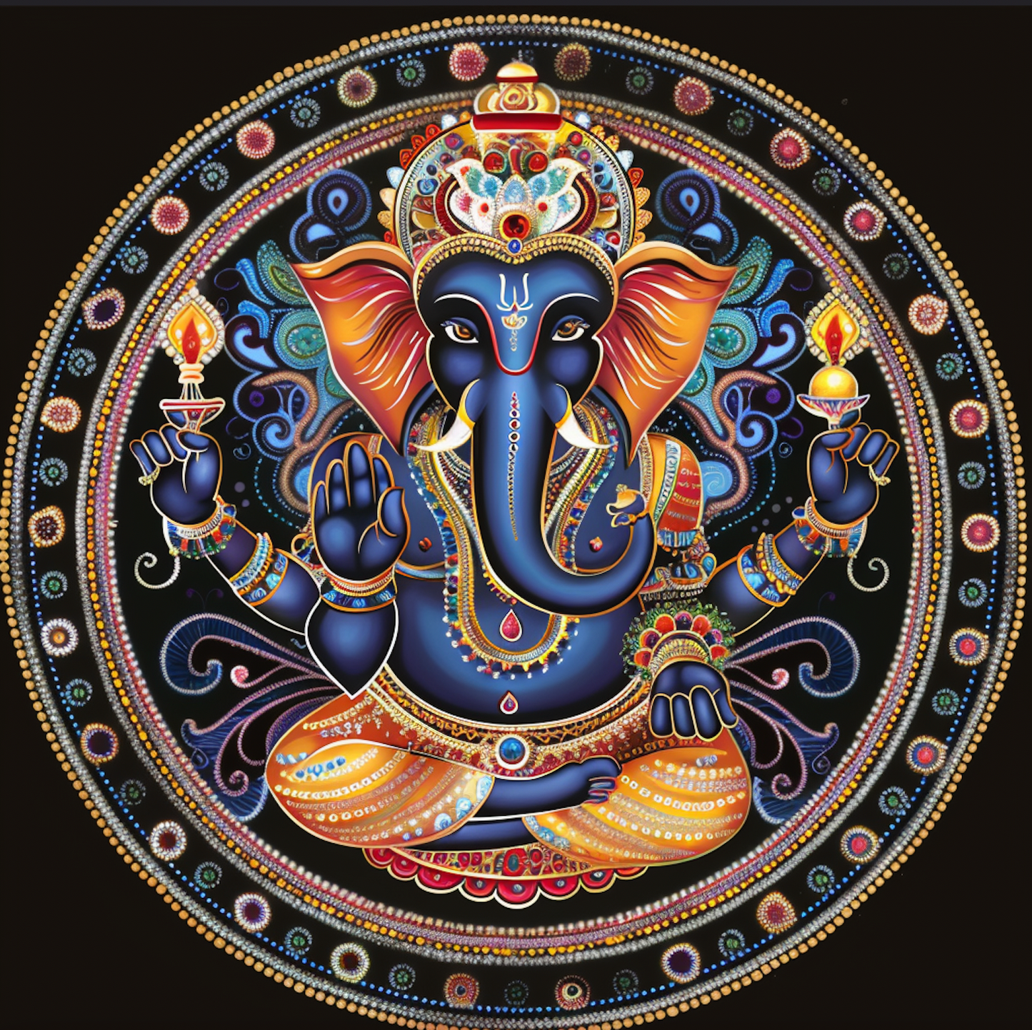 Prosperity Ganesha Wall Art Hanging, Bodhi Home Decor