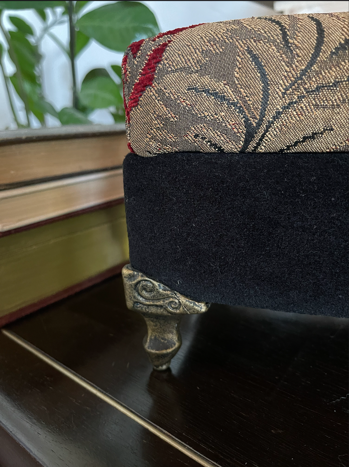 Elegant Vintage Upholstered Footed Boudoir Box, Bodhi Vintage