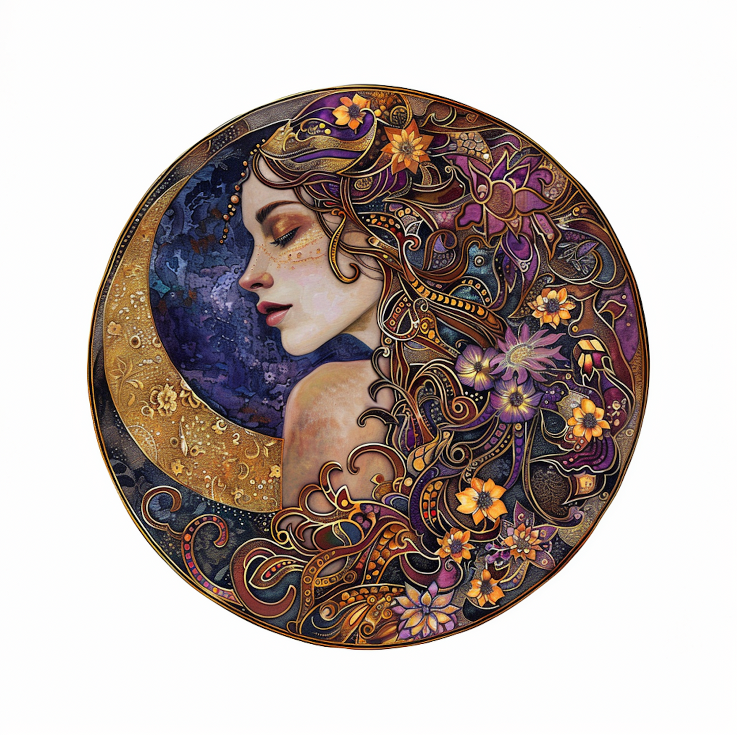 Flower Moon Goddess Wall Accent, Bodhi Home Decor