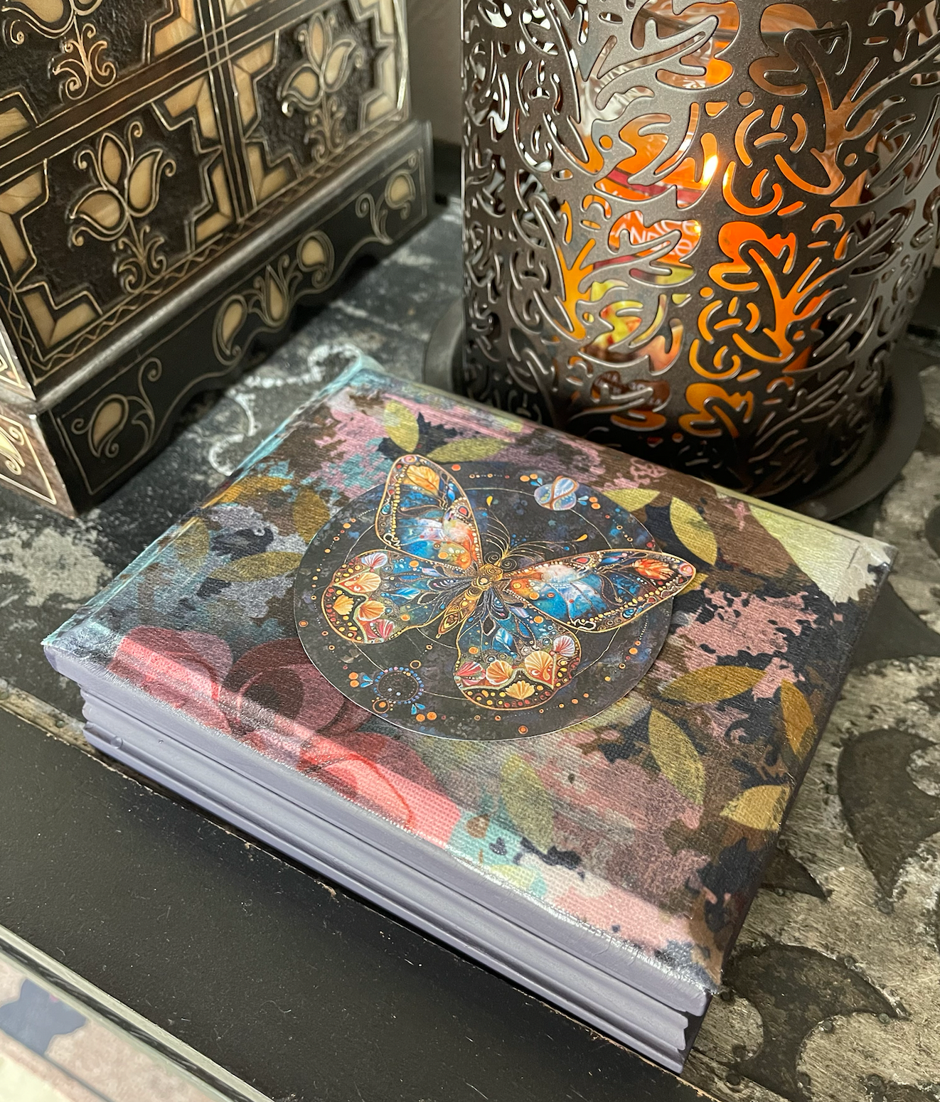 Velvet Gypsy Collection, Original Artwork, Decoupaged Butterfly Box, Bodhi Vintage