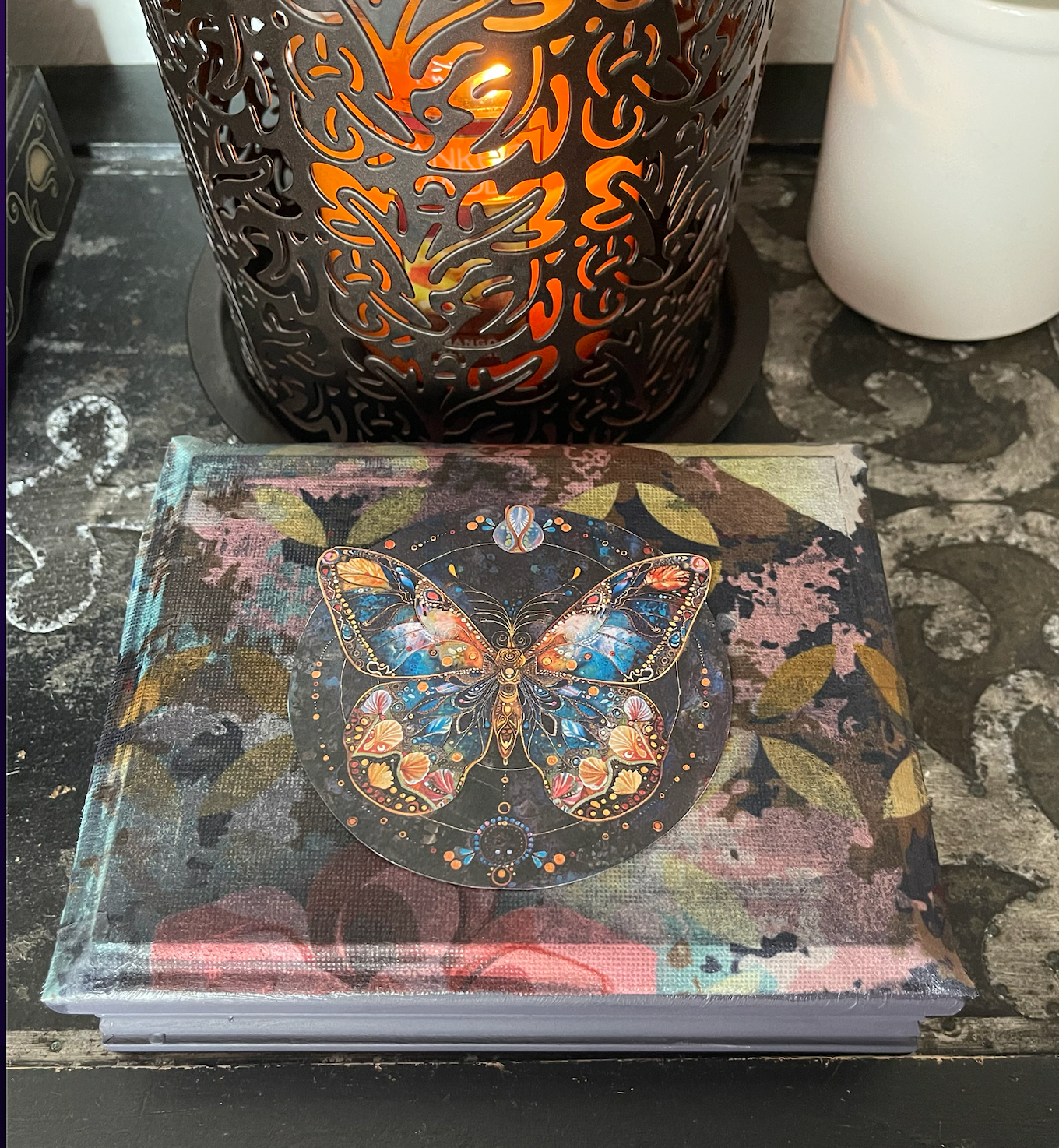 Velvet Gypsy Collection, Original Artwork, Decoupaged Butterfly Box, Bodhi Vintage