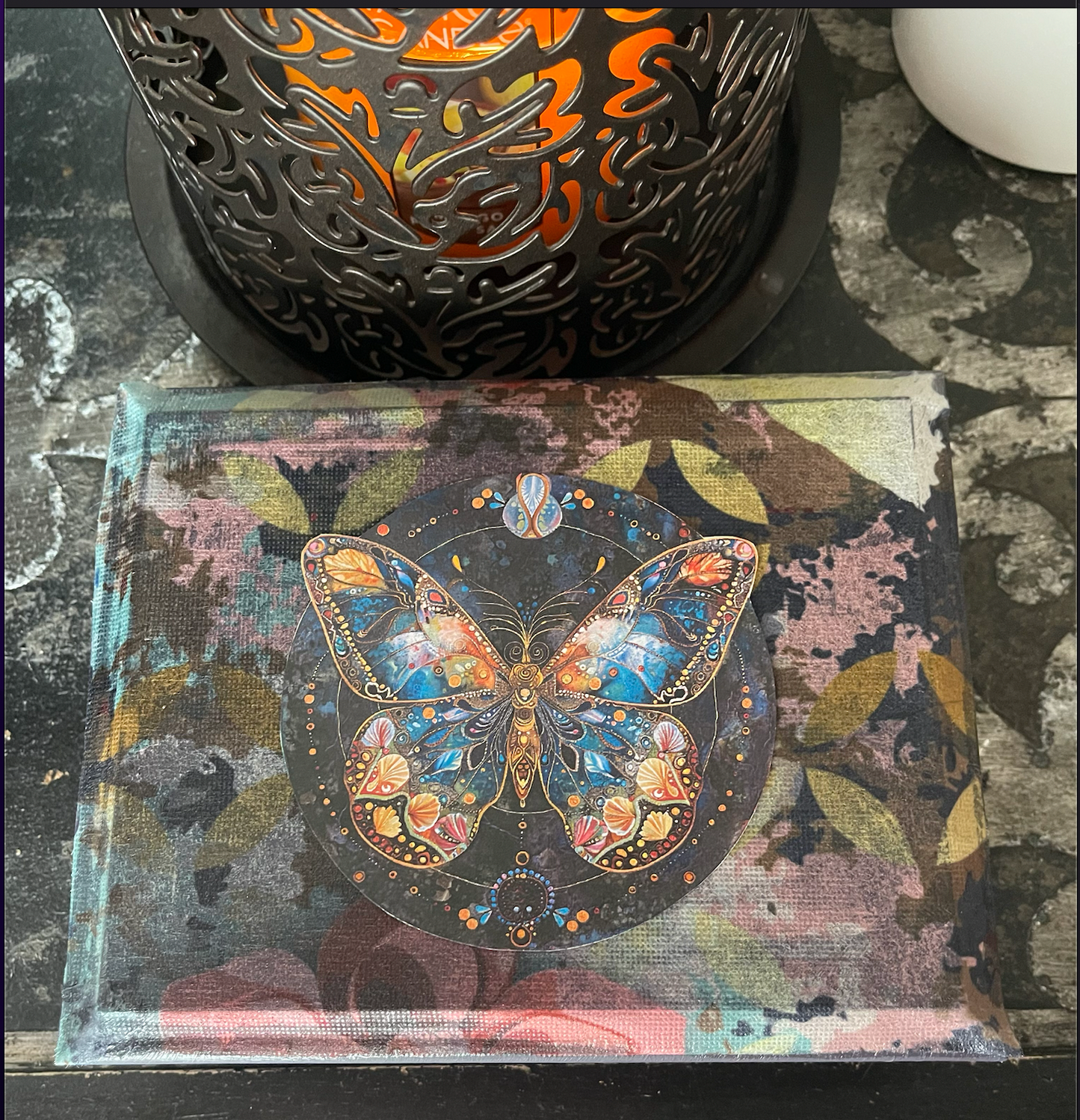 Velvet Gypsy Collection, Original Artwork, Decoupaged Butterfly Box, Bodhi Vintage