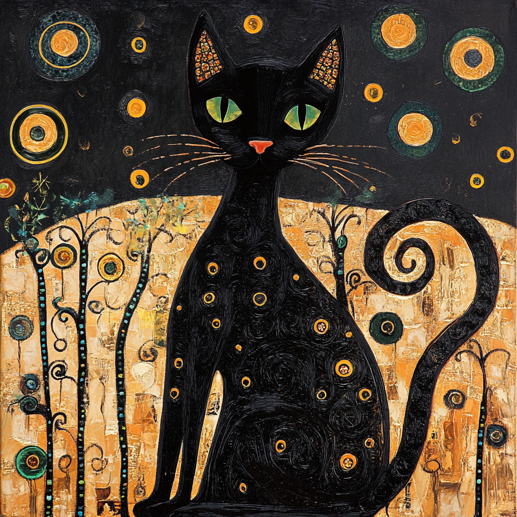 Black Cat Art Print, Bodhi Home Decor