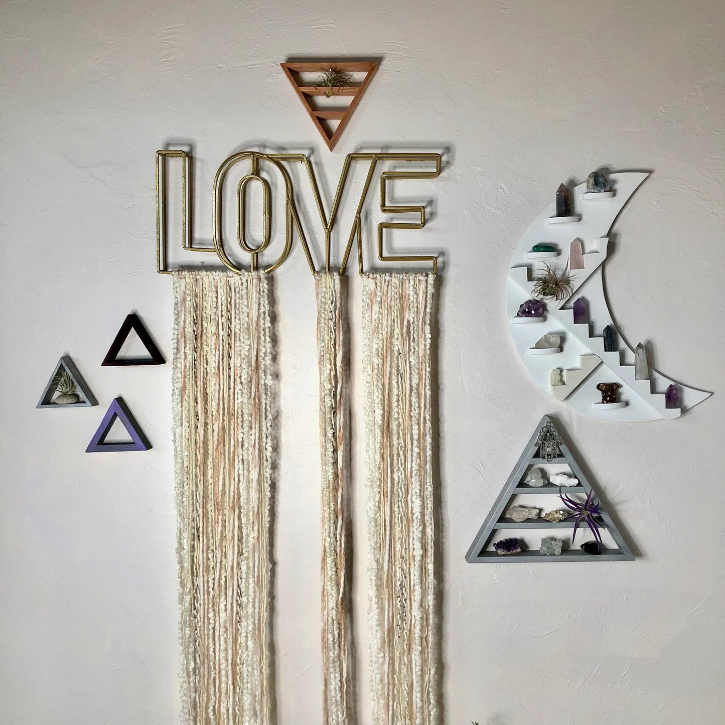 Extra Large LOVE Or DREAM Wall Hanging, Bohemian Yarn Hanging, Bodhi Home Decor