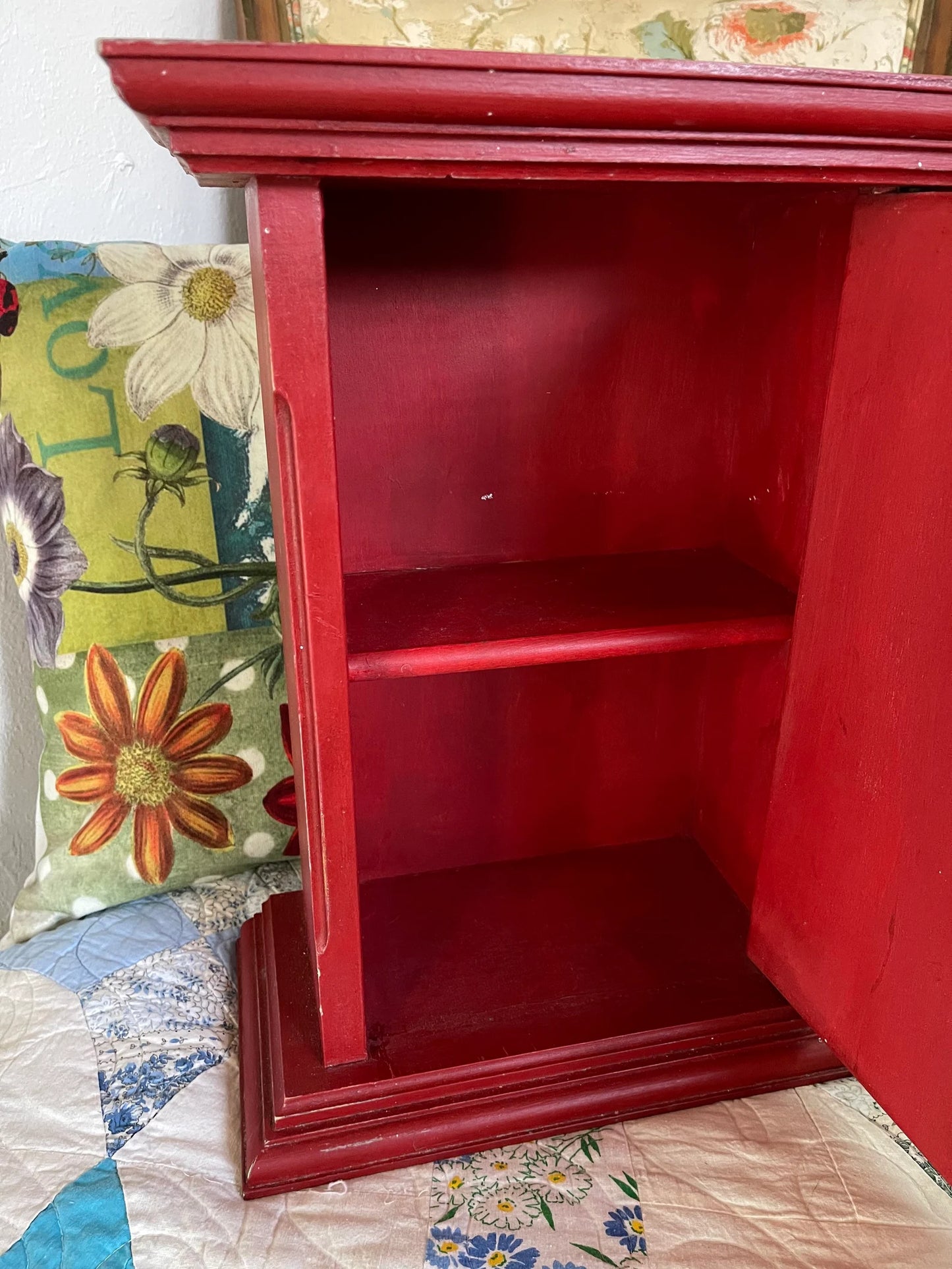 Primitive Red Cabinet, Farmhouse Style, Bodhi Vintage