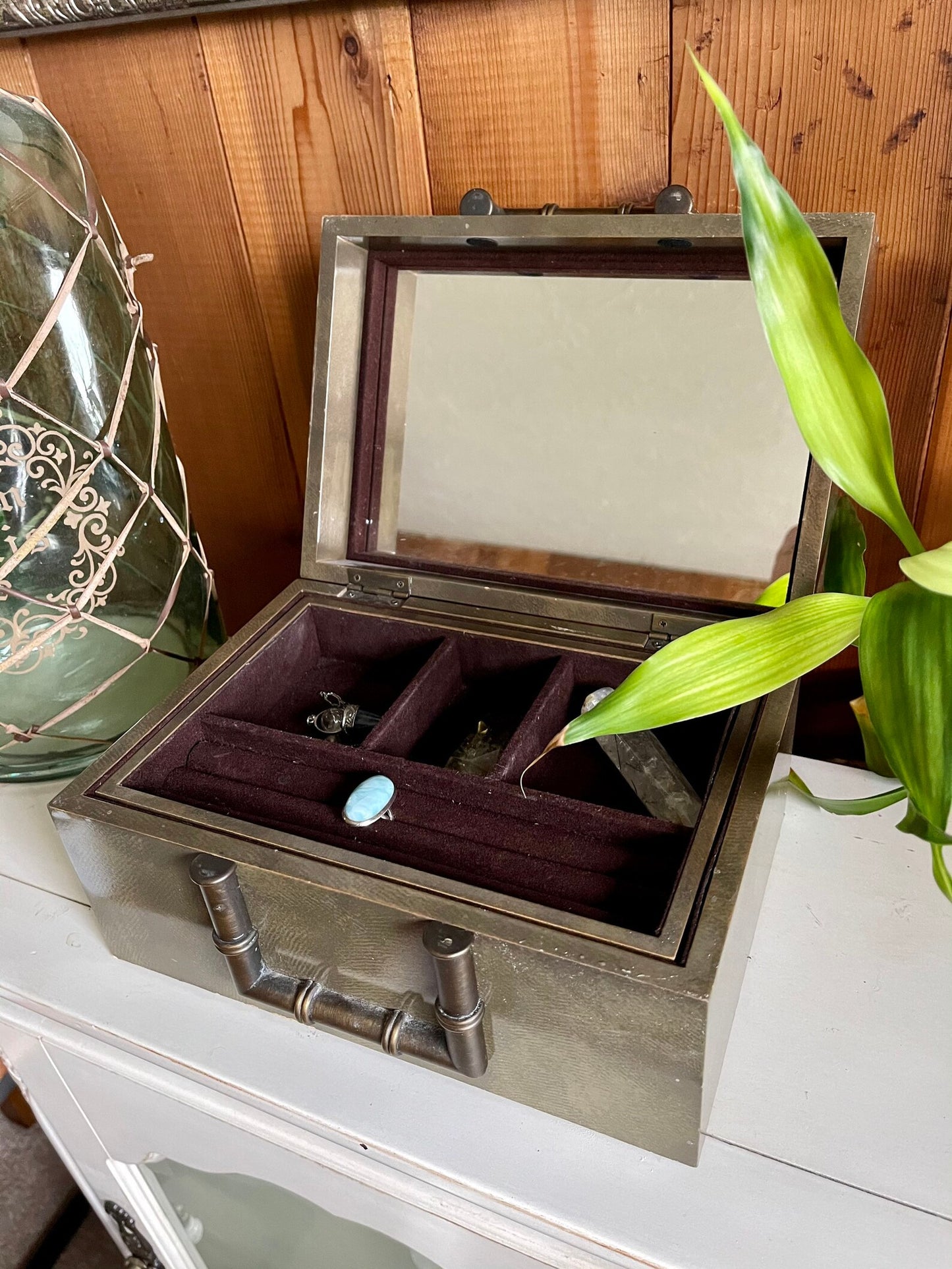 Zen Vintage Metal Jewelry Box, Bodhi Jewelry