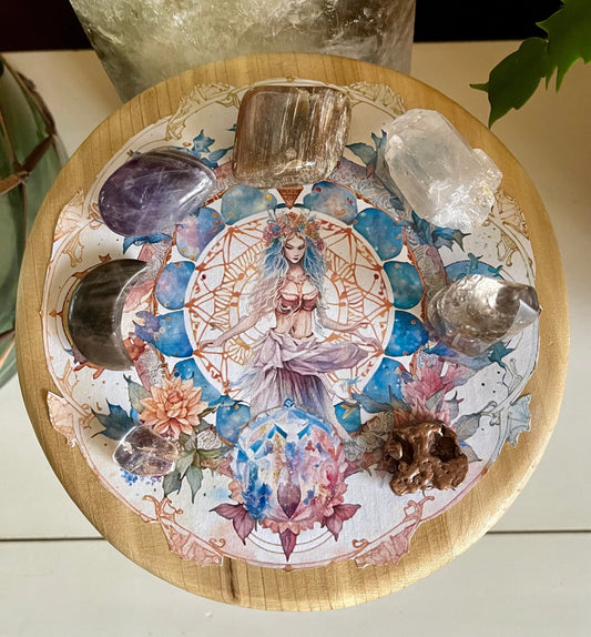 Indigo Goddess Crystal Grid Table, Bodhi Gift Sets