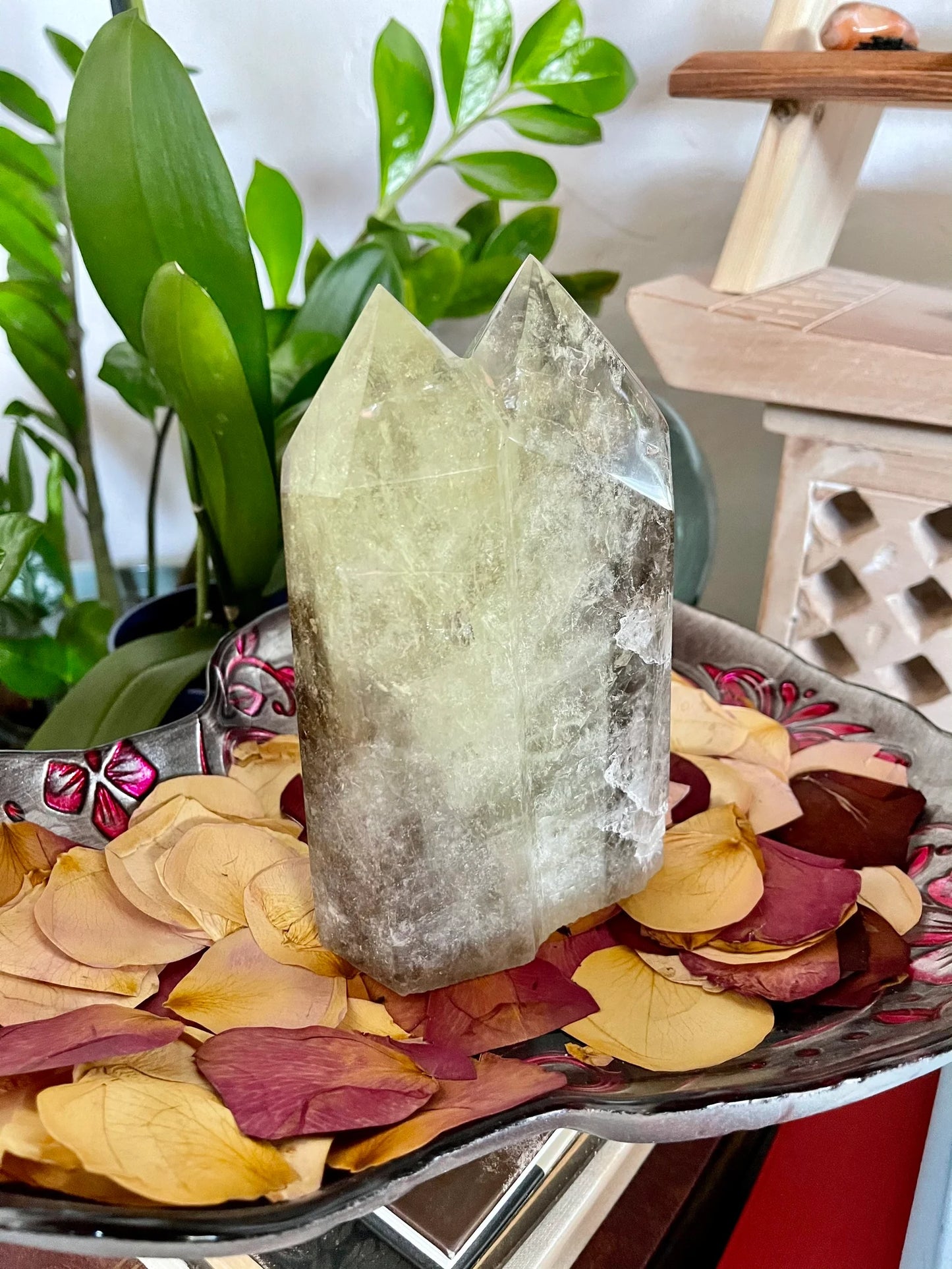 Stunning Large Twin Crystal Smoky Citrine, 4.4 lbs, Bodhi Crystal Magic