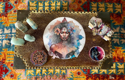 Mystical Goddess Chest, Goddess Meditation Table, Bodhi Home Decor