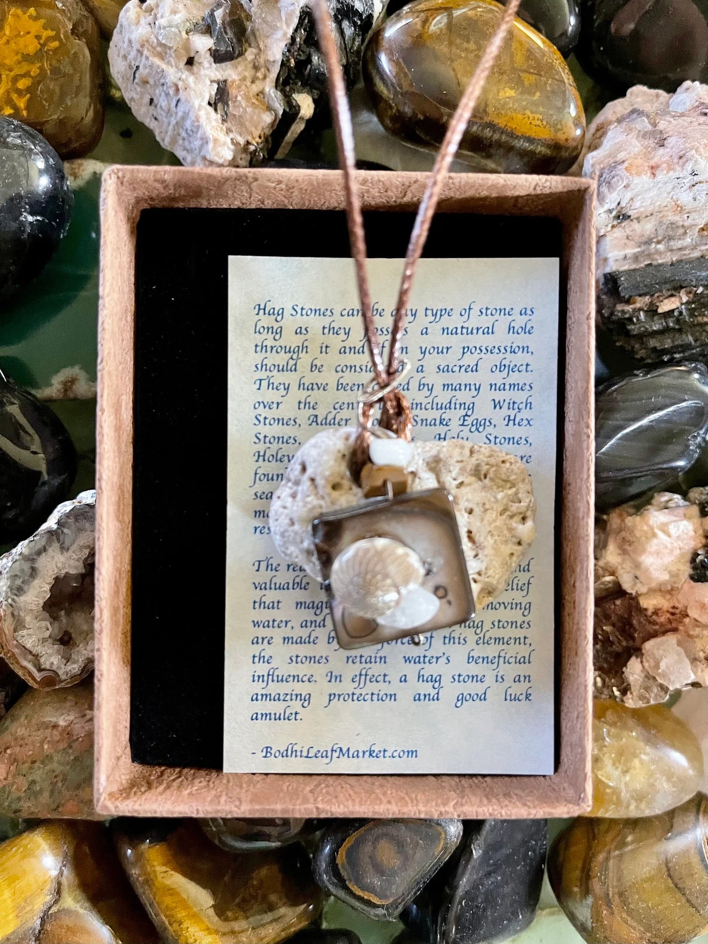New Mermaid Collection, "Monroe", Beach Stone Pendant, Bodhi Jewelry