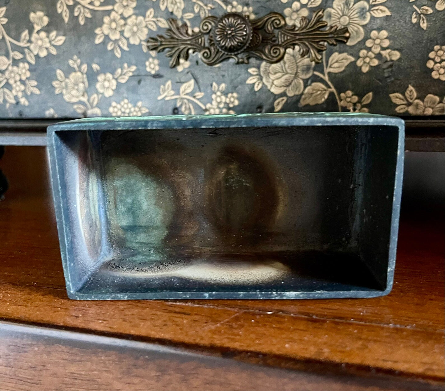 Handsome and Rare Vintage CHRISTOPHER SHATSBY Bronze & Wood Box With Lid, Bodhi Vintage