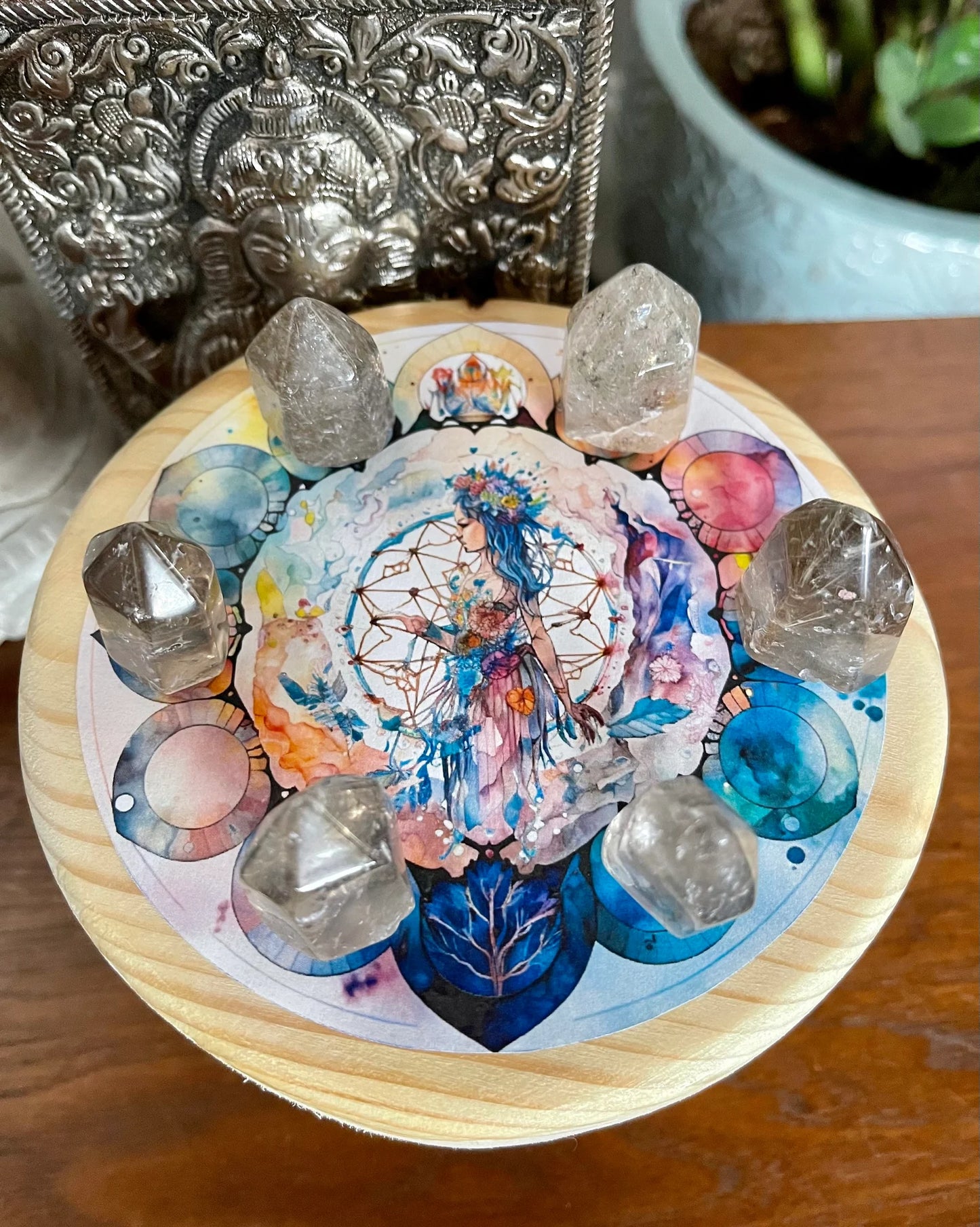 Indigo Goddess Crystal Grid Table, Bodhi Gifts