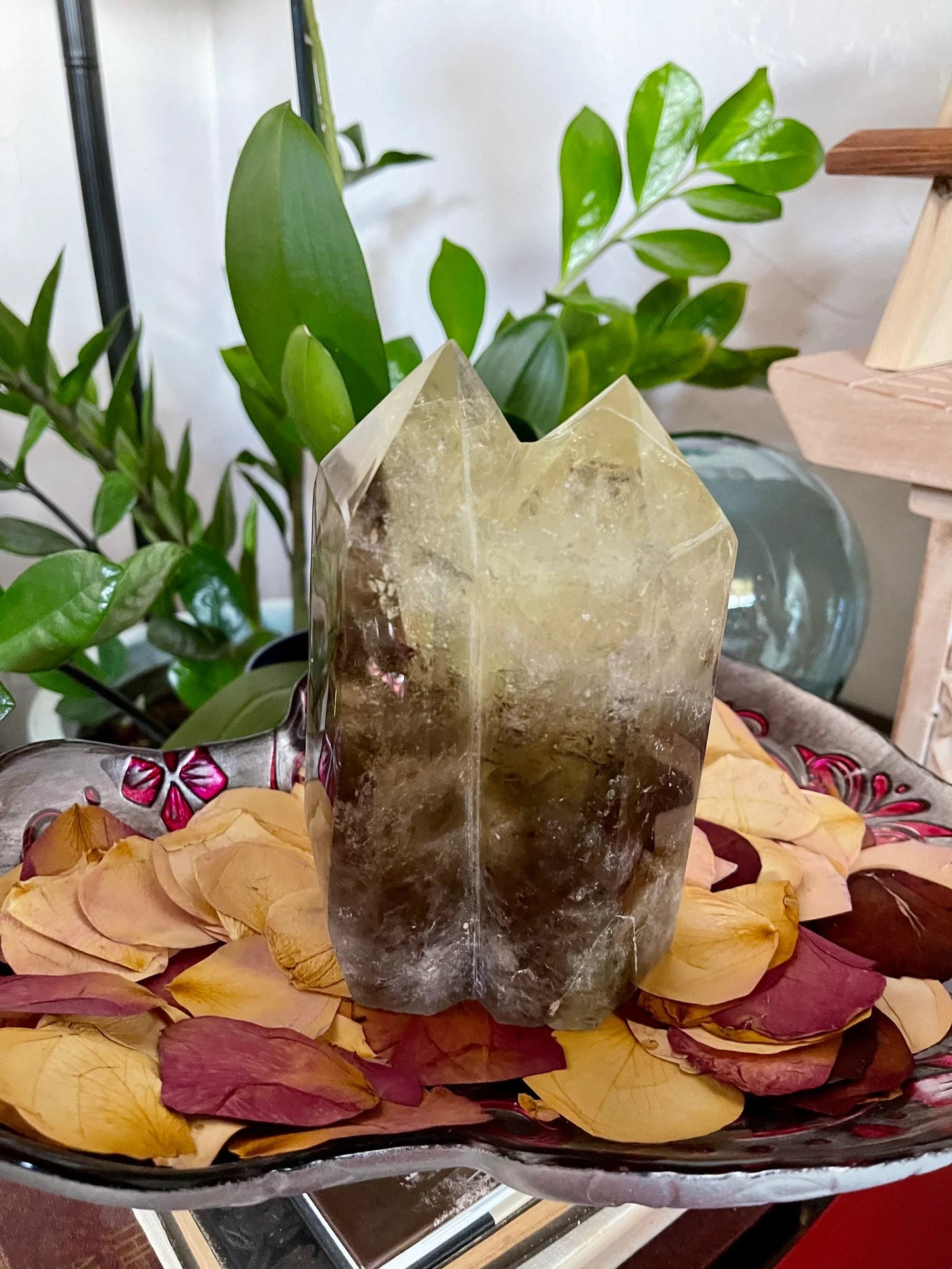 Stunning Large Twin Crystal Smoky Citrine, 4.4 lbs, Bodhi Crystal Magic