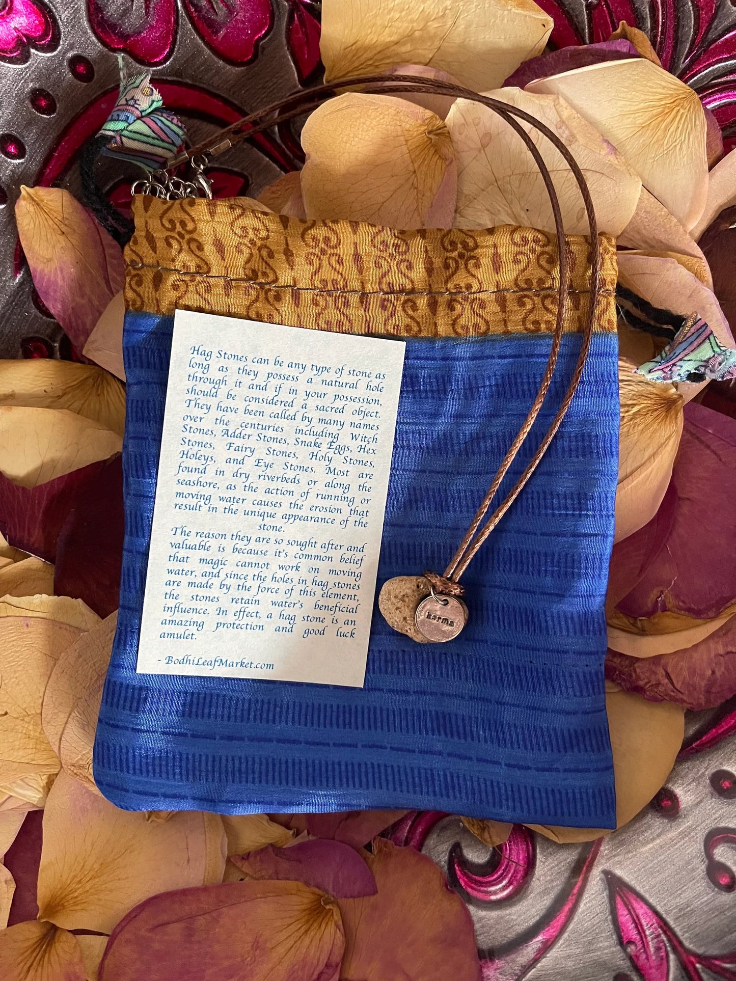 Karma Pendant, Good Fortune Amulet, Bodhi Jewelry