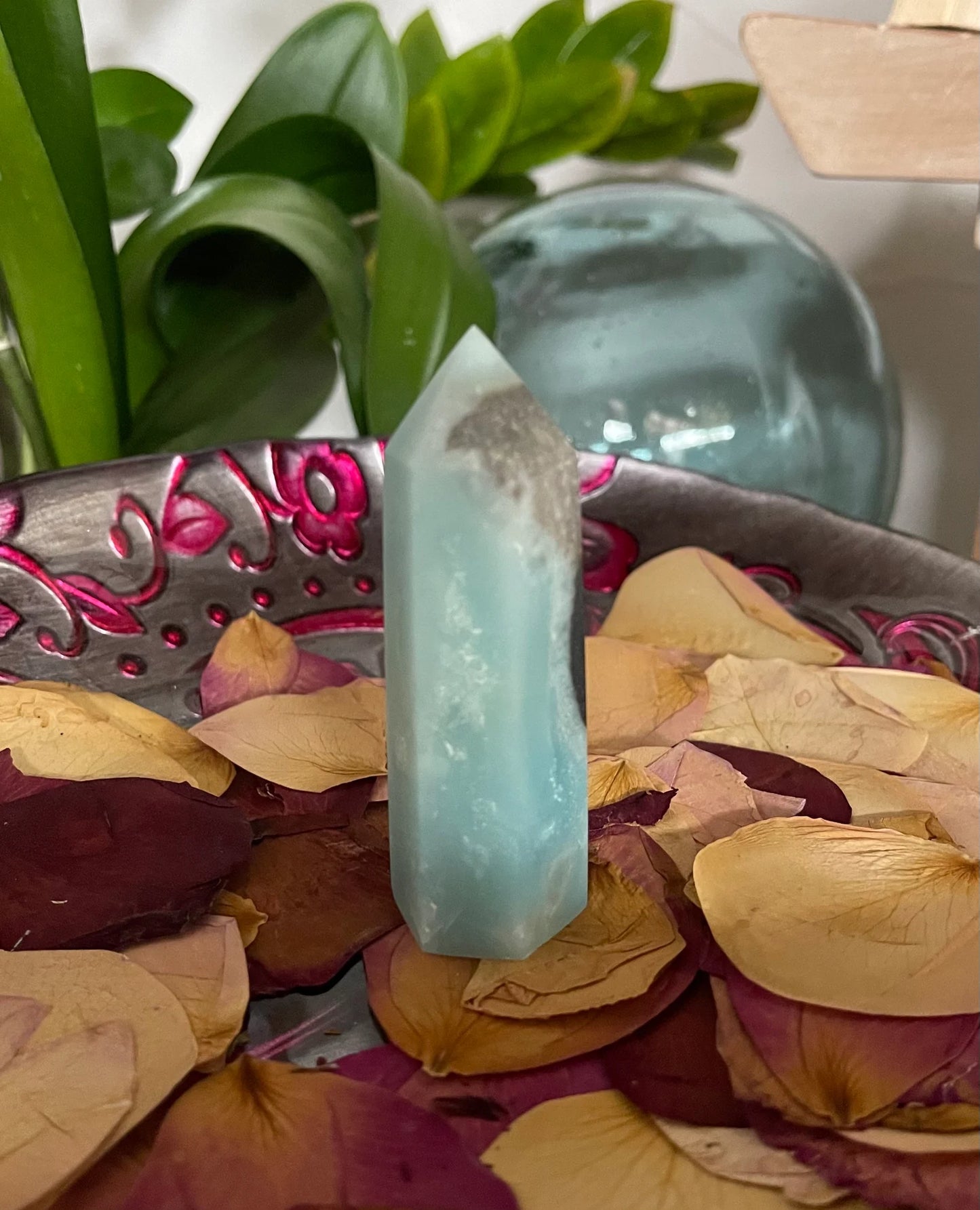 Beautifully Patterned All Natural Amazonite Tower, Bodhi Crystal Magic