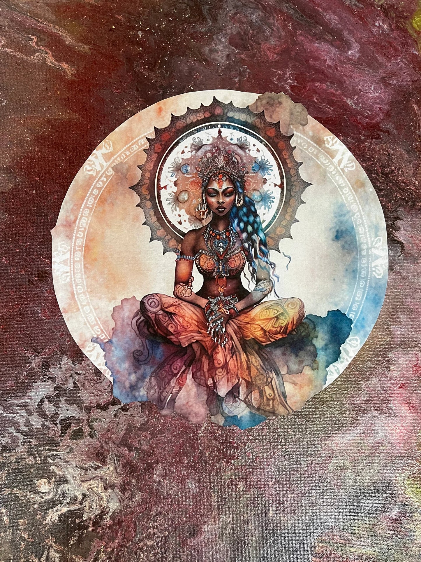 Mystical Goddess Art, Mixed Media Goddess, Bodhi Home Decor
