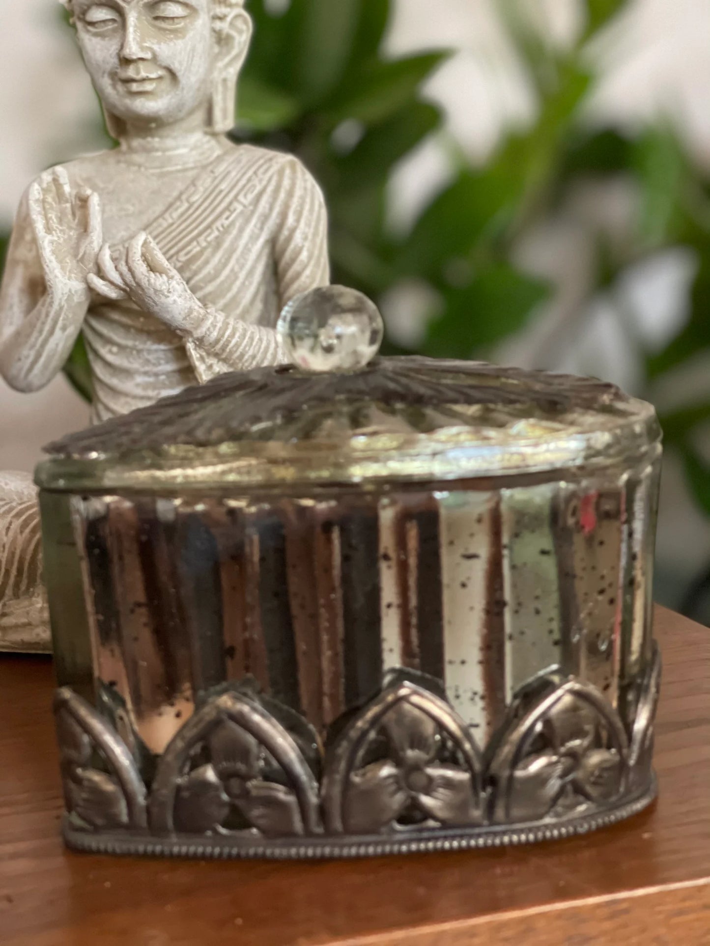 Vintage Glam, Vintage Glass and Metal Heart Trinket Box, Bodhi Vintage