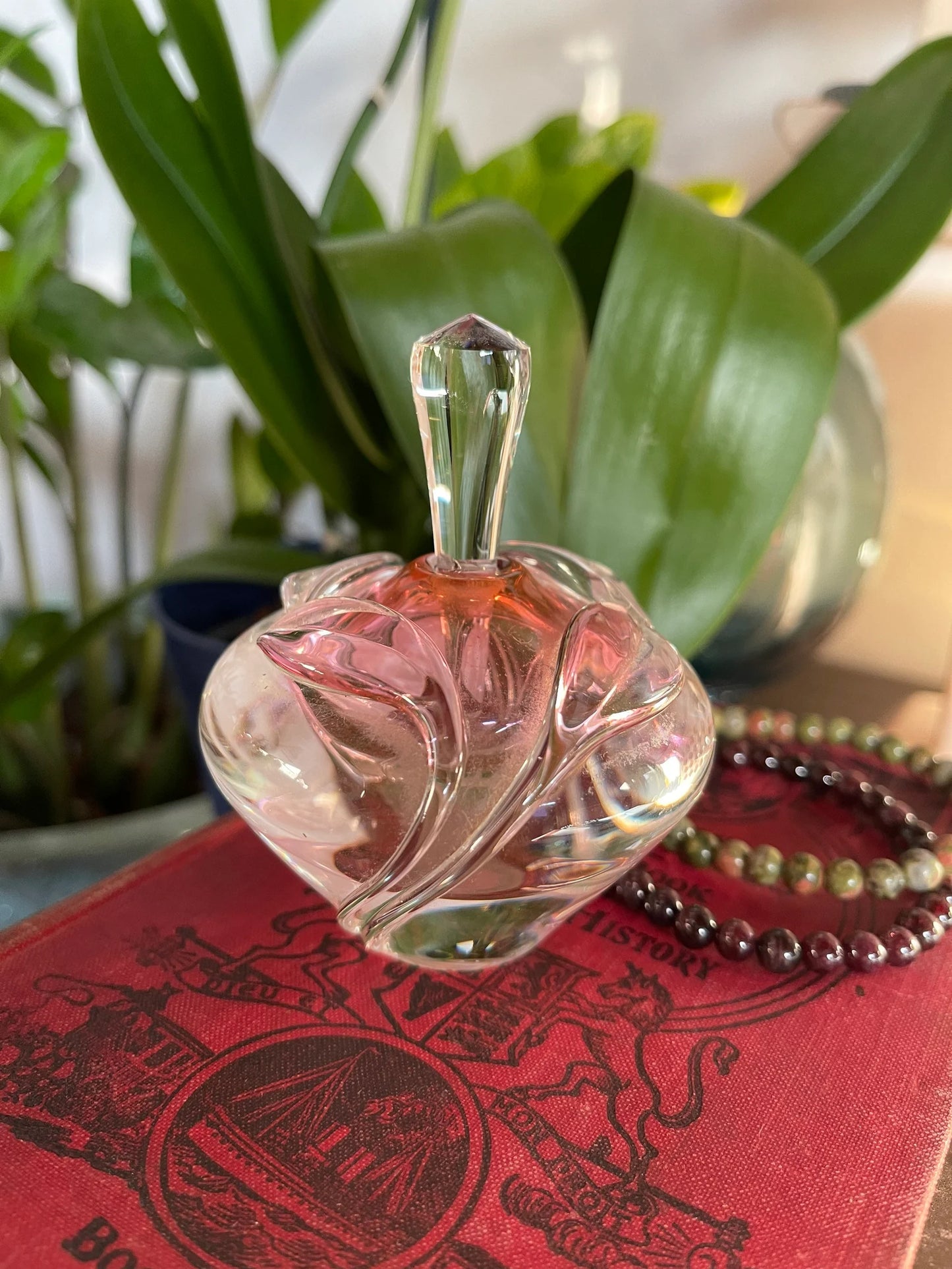 Beautiful Vintage Glass Perfume Bottle with Stopper, Bodhi Gift