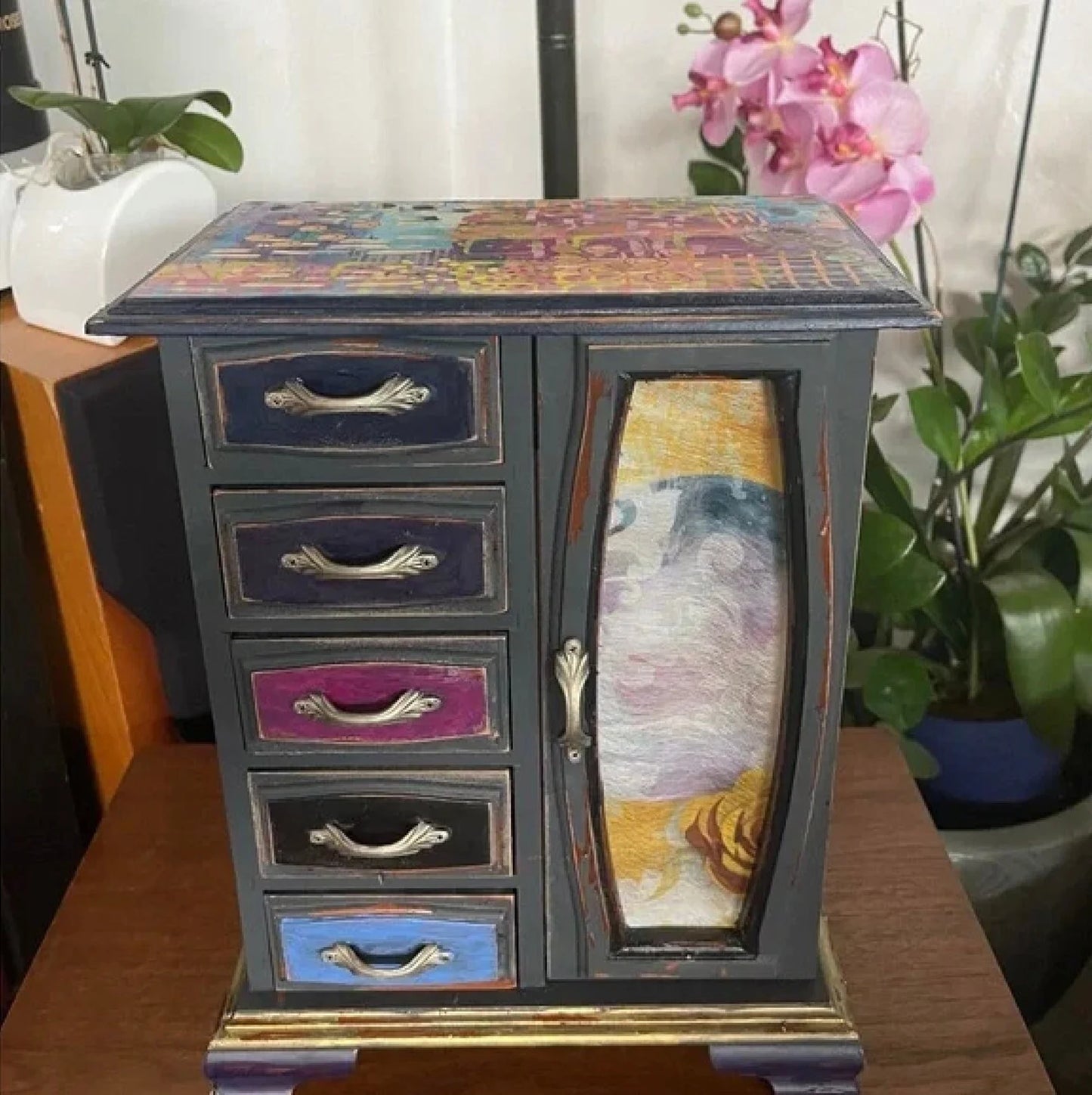 Spirited Bohemian Upcycled Vintage Jewelry Chest, Bodhi Lovecycled