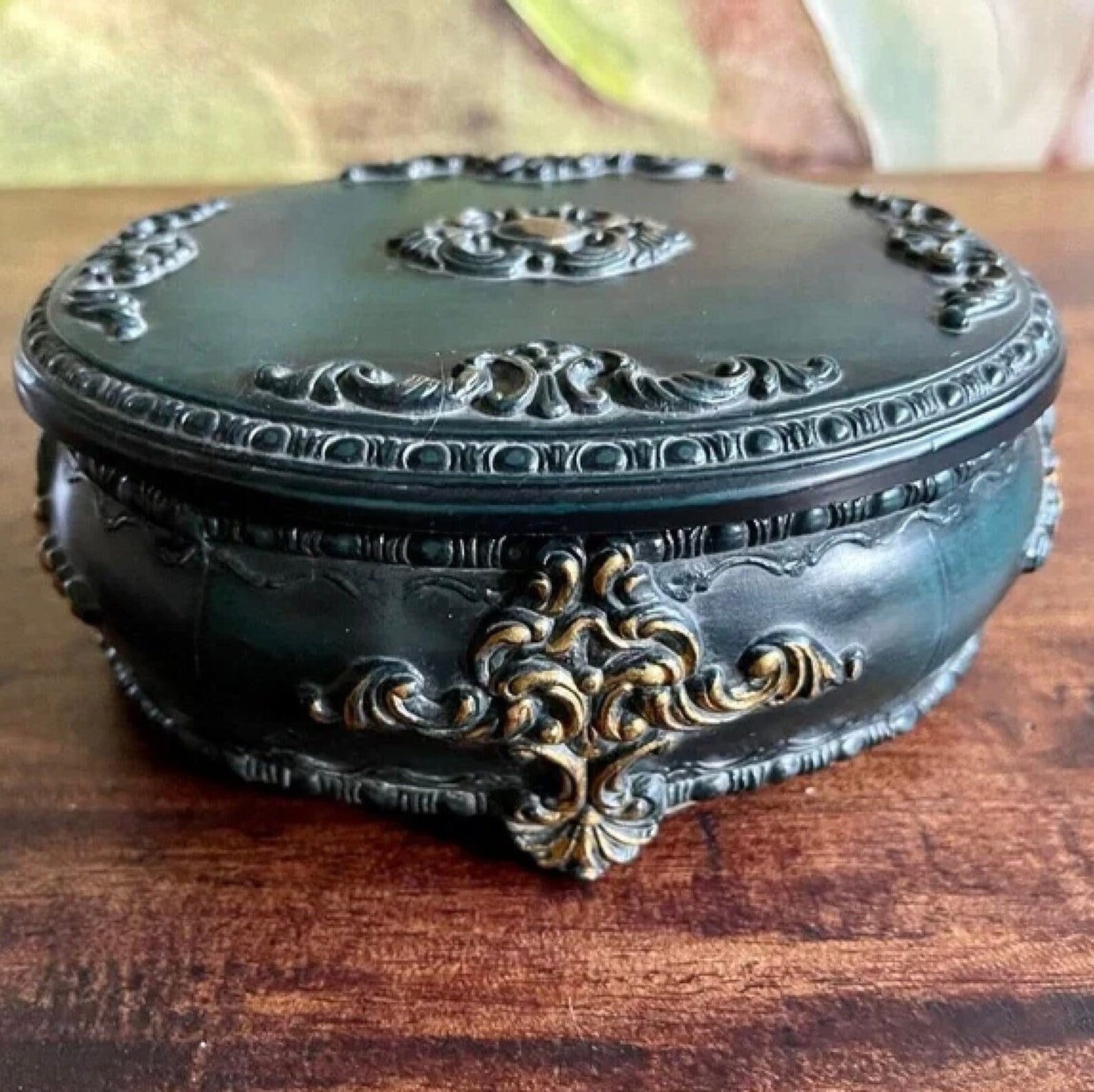 Vintage Glam Resin Trinket Box, French Country