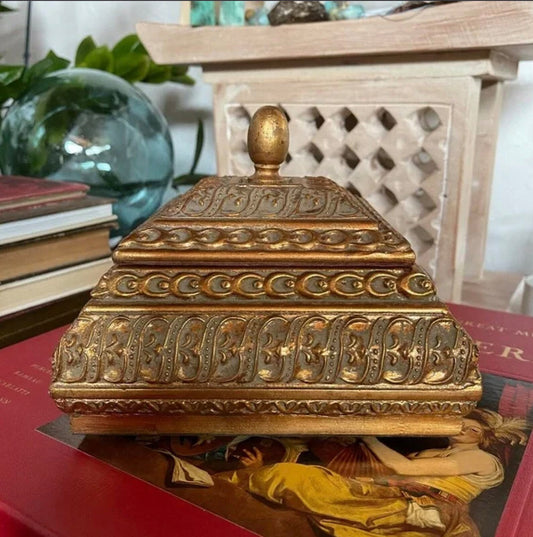 Mystical Vintage Lidded Decorator Box, Home Decor