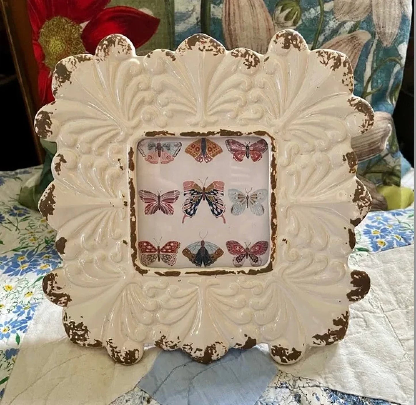 Vintage Frame with Vintage Butterfly Images, French Country, Bodhi Home Decor