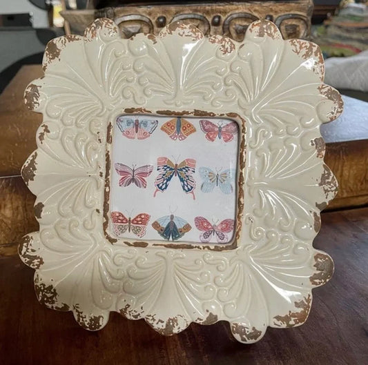 Vintage Frame with Vintage Butterfly Images, French Country, Bodhi Home Decor