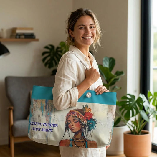 Believe in Your Own Magic Weekender Bag  Boho Portrait Tote