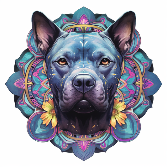 Indigo Pit Bull Wall Hanging, Bodhi Pets