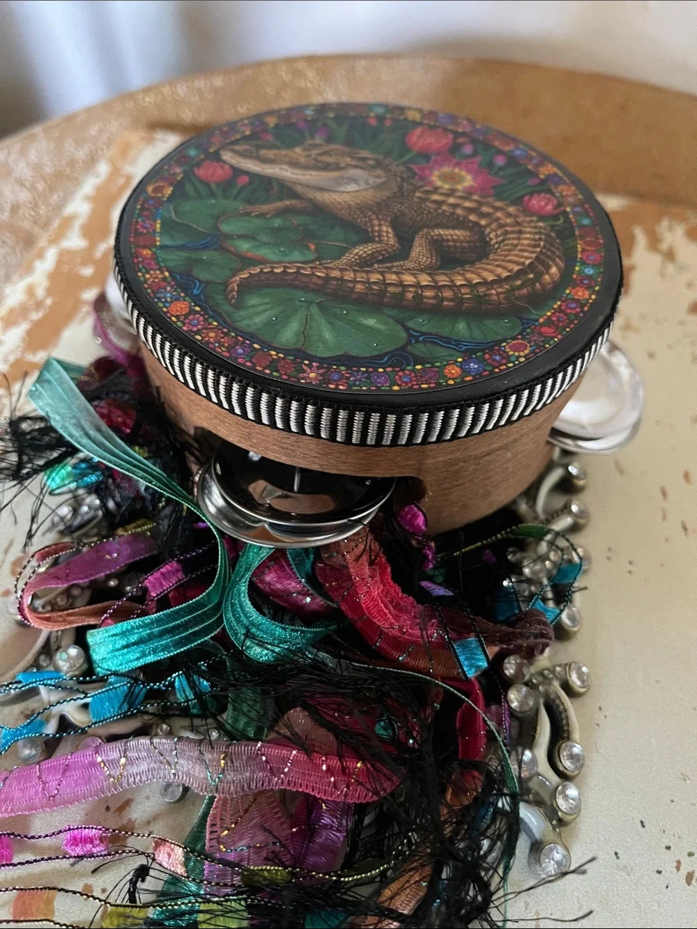 “The Curious Realms Collection” Tambourine Art 4"