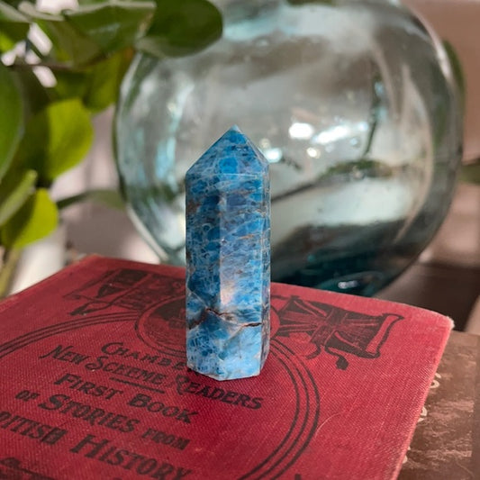 Blue Apatite Tower, Magical Blue Apatite, Bodhi Crystal Magic