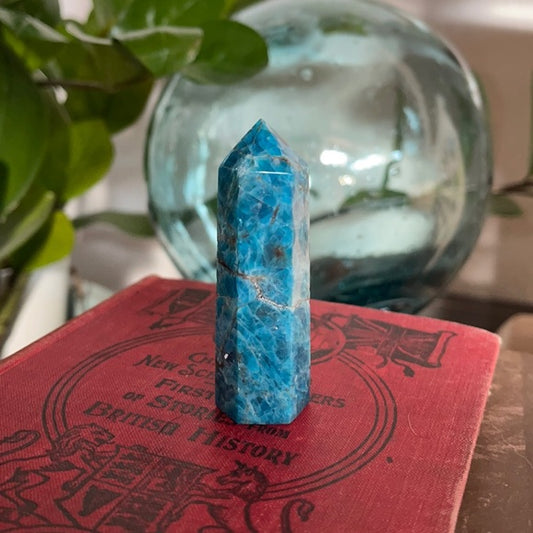 Blue Apatite Tower, Magical Blue Apatite, Bodhi Crystal Magic