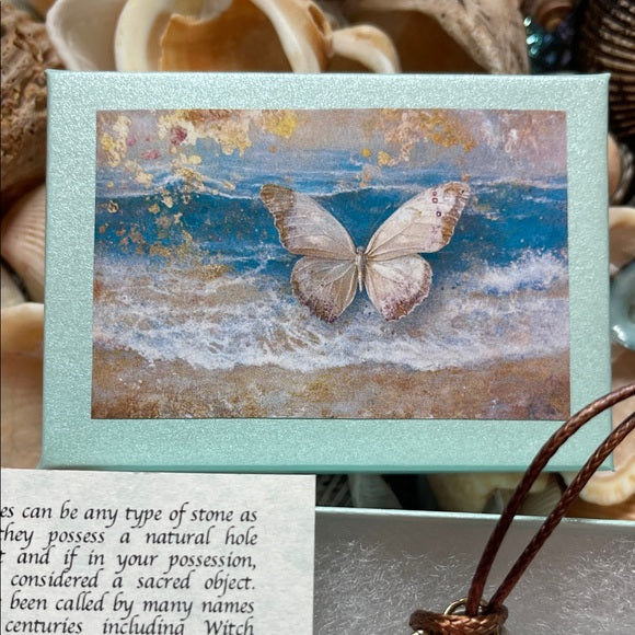 Natural Beach Stone and Artisan Bronze Heart Pendant, Bodhi Jewelry