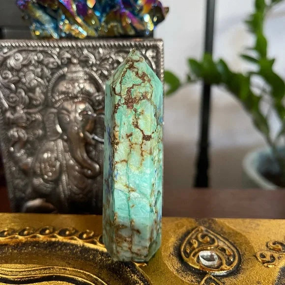 Gorgeous Chrysocolla Lapis Lazuli Tower, Bodhi Crystal Magic