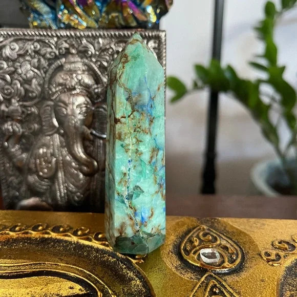 Gorgeous Chrysocolla Lapis Lazuli Tower, Bodhi Crystal Magic