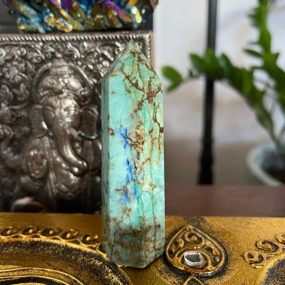 Gorgeous Chrysocolla Lapis Lazuli Tower, Bodhi Crystal Magic